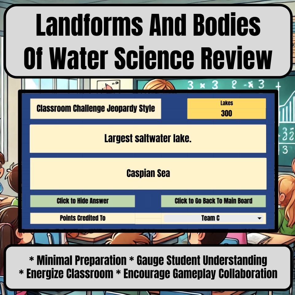 Landforms And Bodies Of Water Jeopardy Science Review I0054