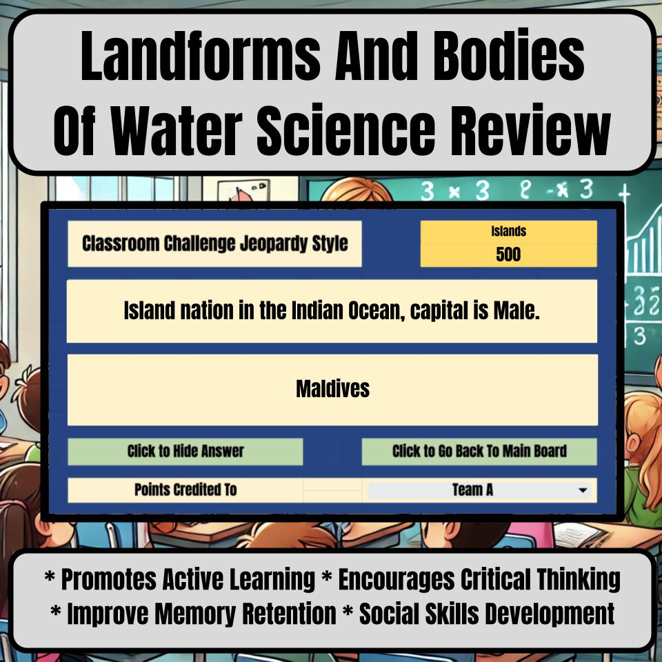 Landforms And Bodies Of Water Jeopardy Science Review I0054