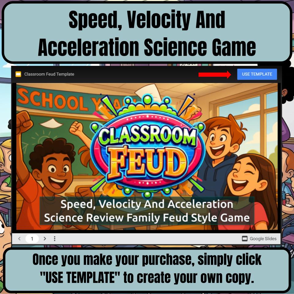 Speed, Velocity And Acceleration Science Review Family Feud Style Game CF0055