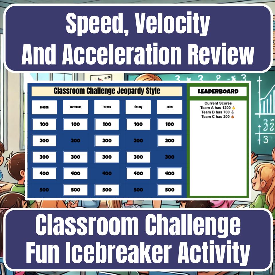 Speed, Velocity And Acceleration Jeopardy Science Review I0055