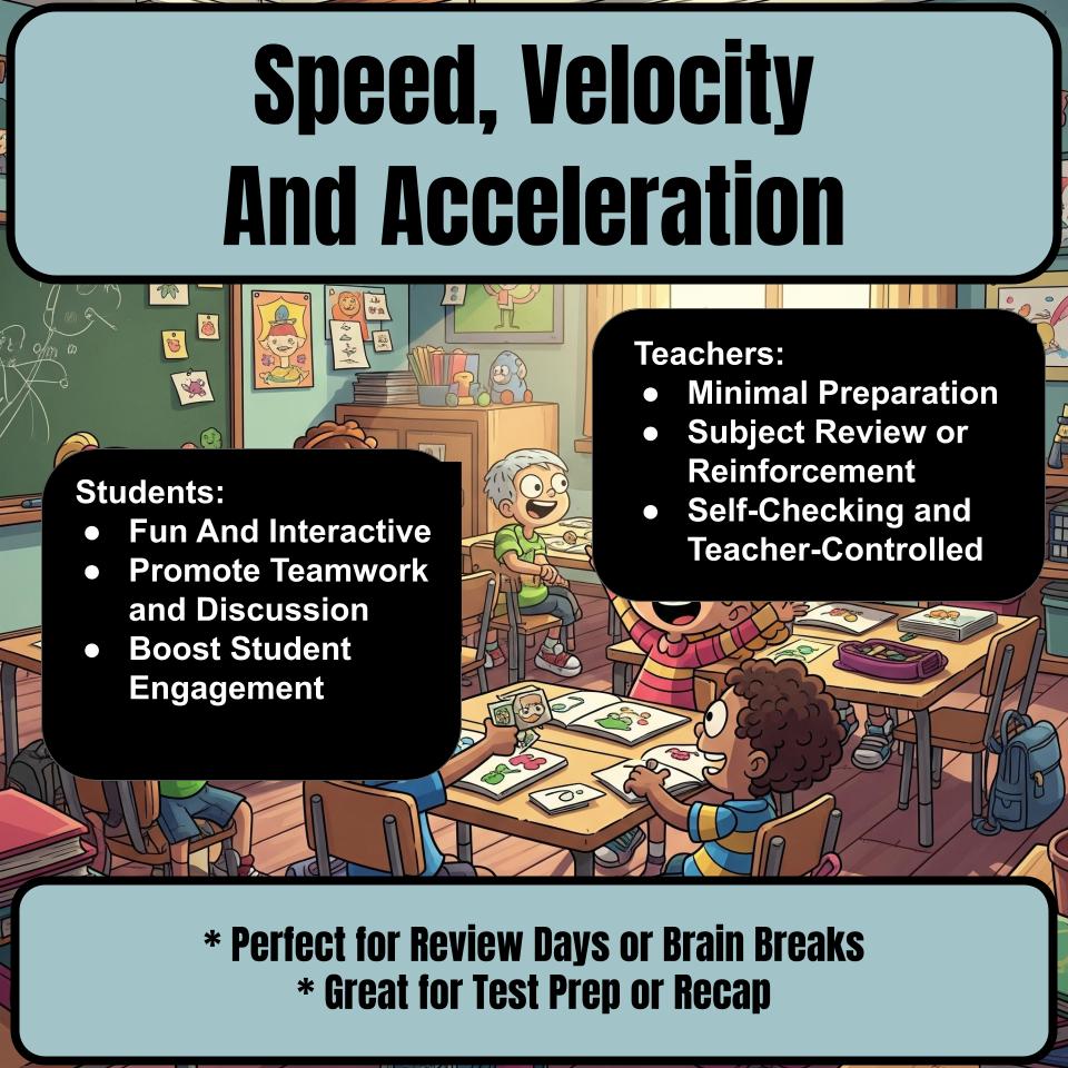 Speed, Velocity And Acceleration Science Review Family Feud Style Game CF0055