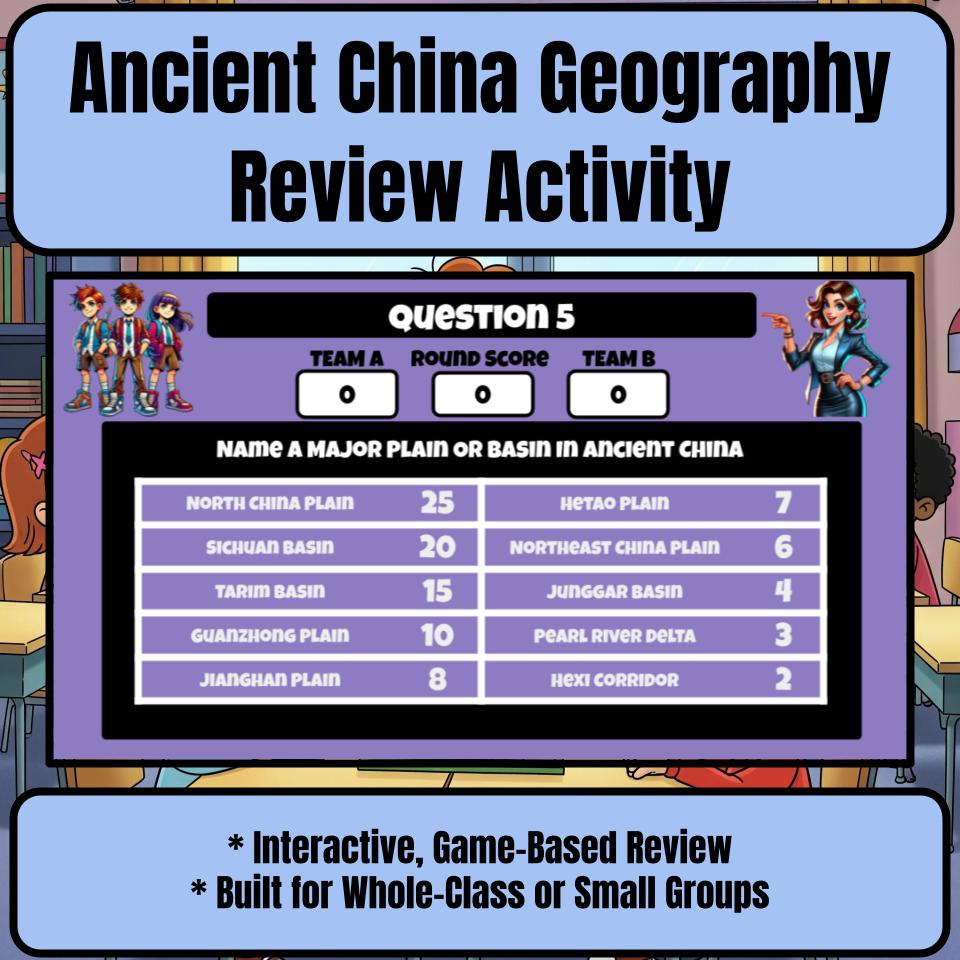 Ancient China Geography Family Feud Game Social Studies Review Activity CF0056