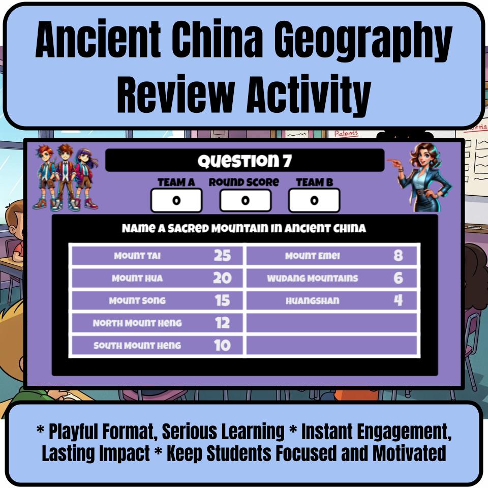 Ancient China Geography Family Feud Game Social Studies Review Activity CF0056