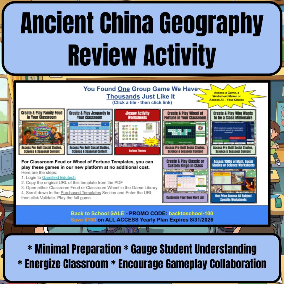 Ancient China Geography Family Feud Game Social Studies Review Activity CF0056