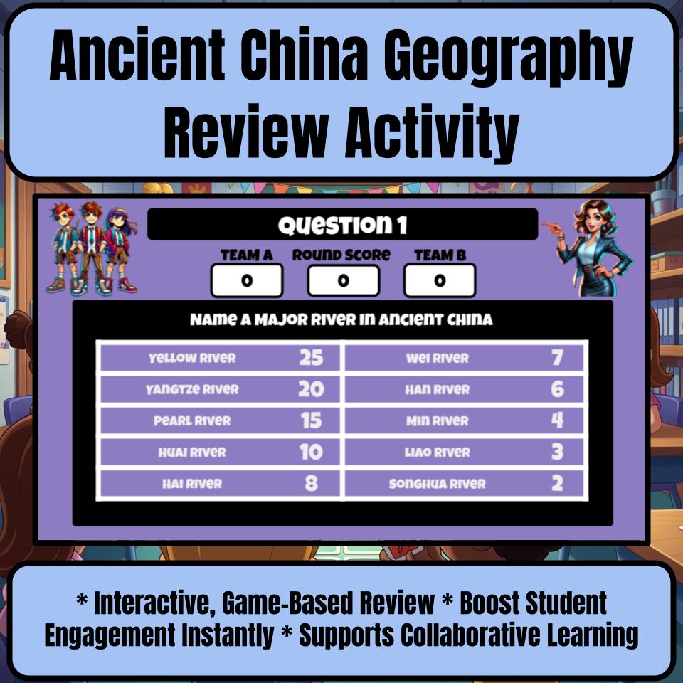 Ancient China Geography Family Feud Game Social Studies Review Activity CF0056