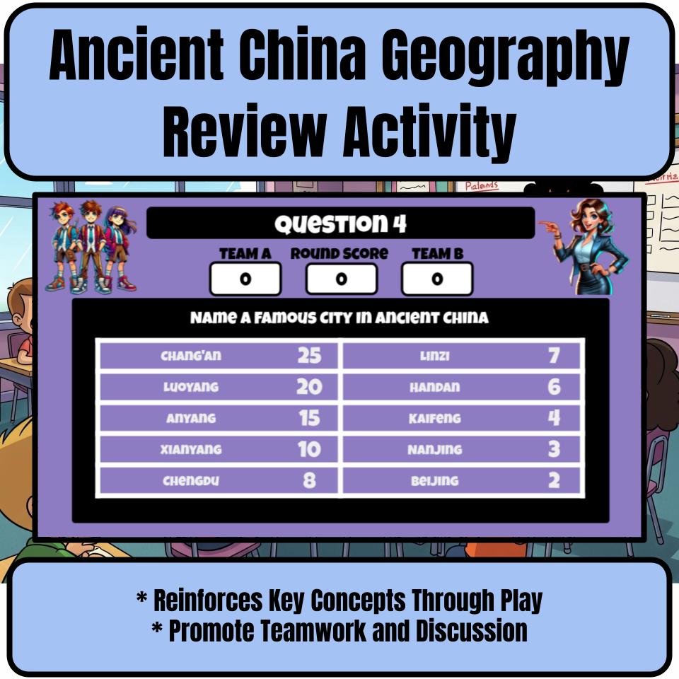 Ancient China Geography Family Feud Game Social Studies Review Activity CF0056