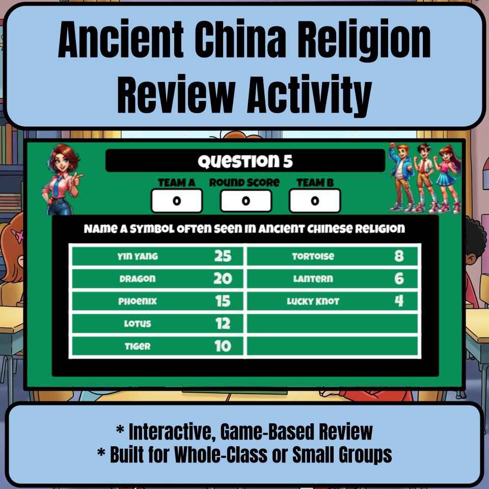 Ancient China Religion Family Feud Game Social Studies Review Activity CF0057