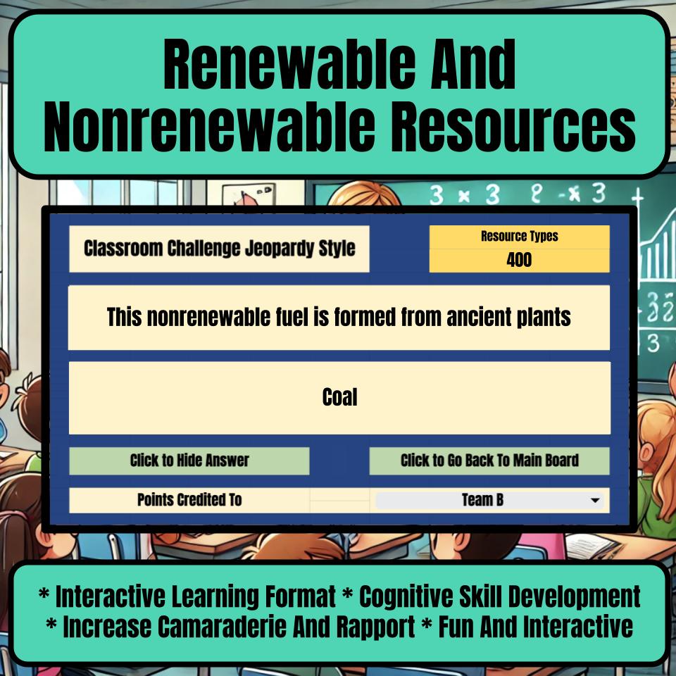 Renewable And Nonrenewable Resources Jeopardy Science Review I0059