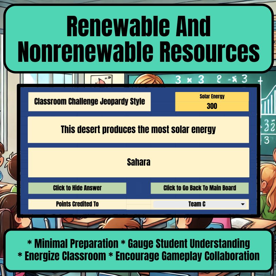 Renewable And Nonrenewable Resources Jeopardy Science Review I0059