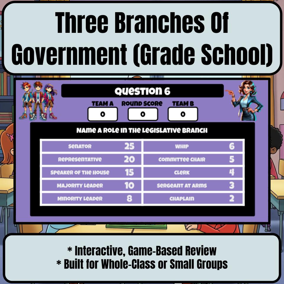 Three Branches Of Government (Grade School) Review Feud CF0006