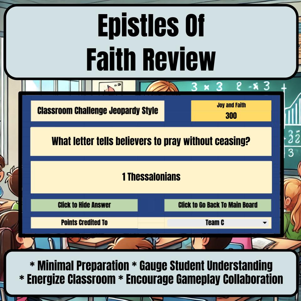 Epistles Of Faith Jeopardy Bible B0006