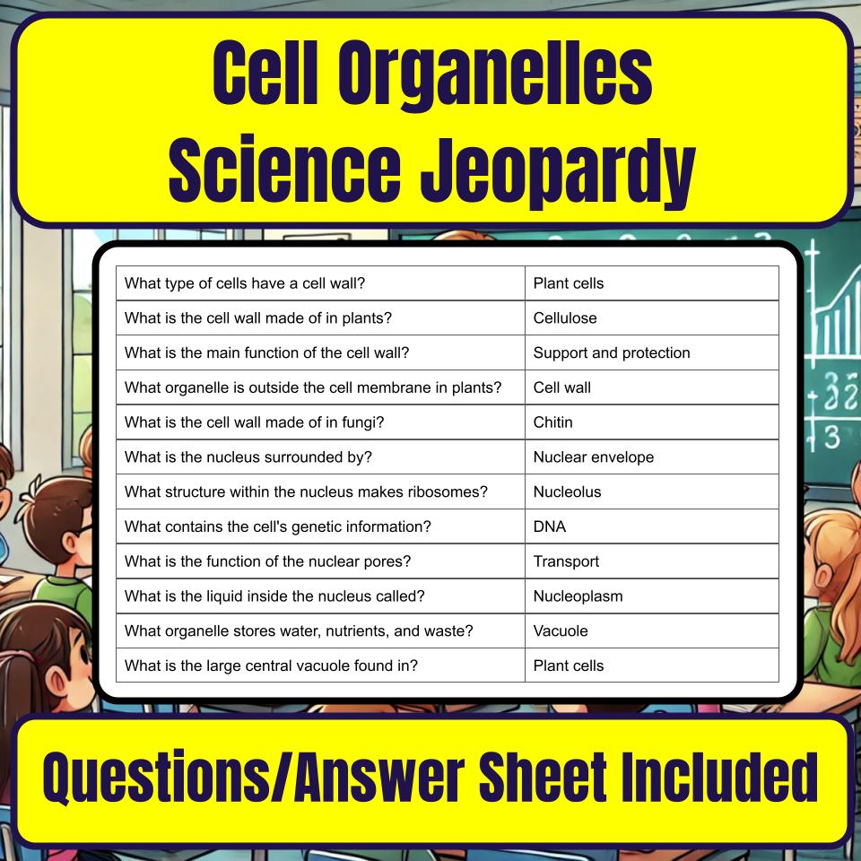 Cell Organelles Jeopardy Science I0006