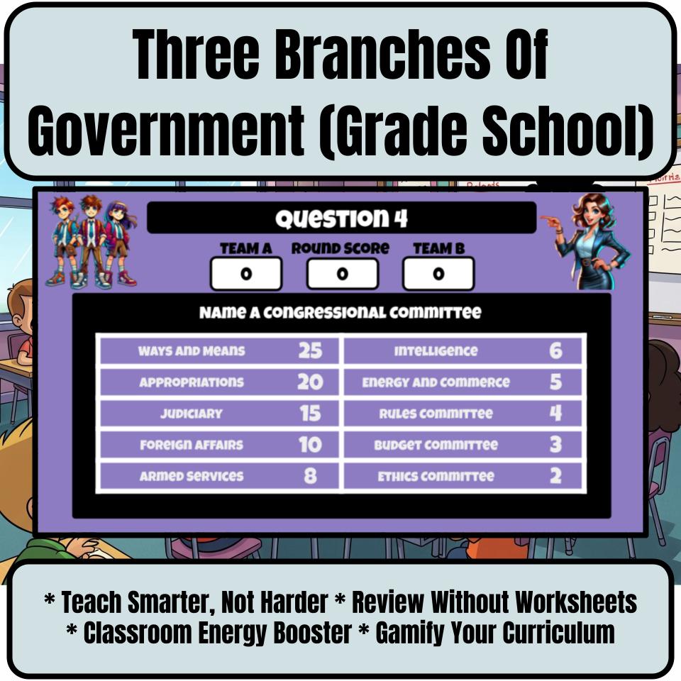 Three Branches Of Government (Grade School) Review Feud CF0006