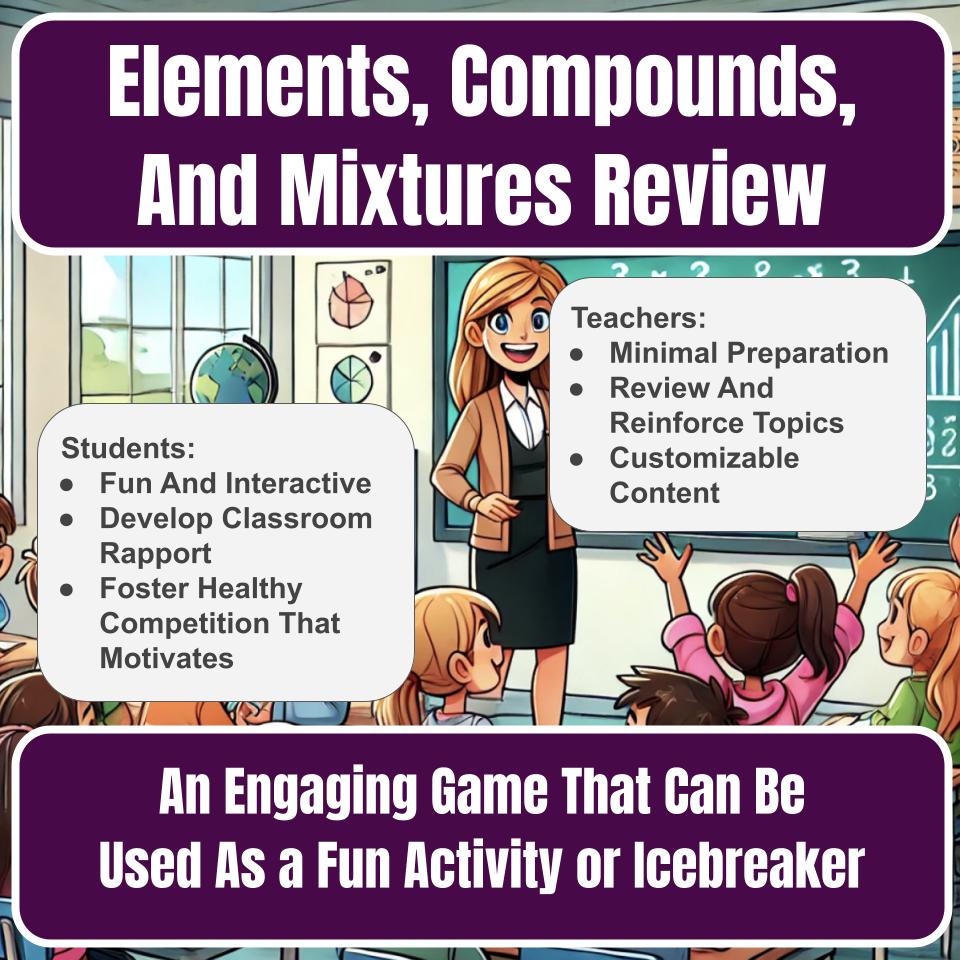 Elements, Compounds, And Mixtures Jeopardy Science Review I0060