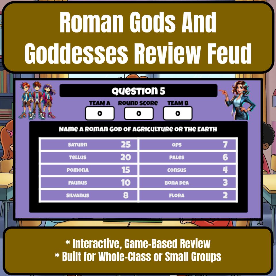 Roman Gods And Goddesses Family Feud Game Social Studies Review Activity CF0062