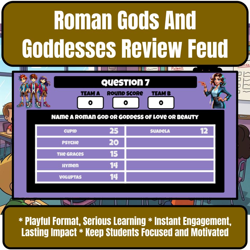 Roman Gods And Goddesses Family Feud Game Social Studies Review Activity CF0062