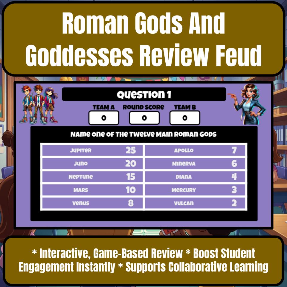 Roman Gods And Goddesses Family Feud Game Social Studies Review Activity CF0062