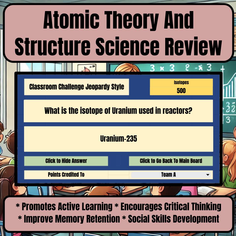 Atomic Theory And Structure Jeopardy Science Review I0062