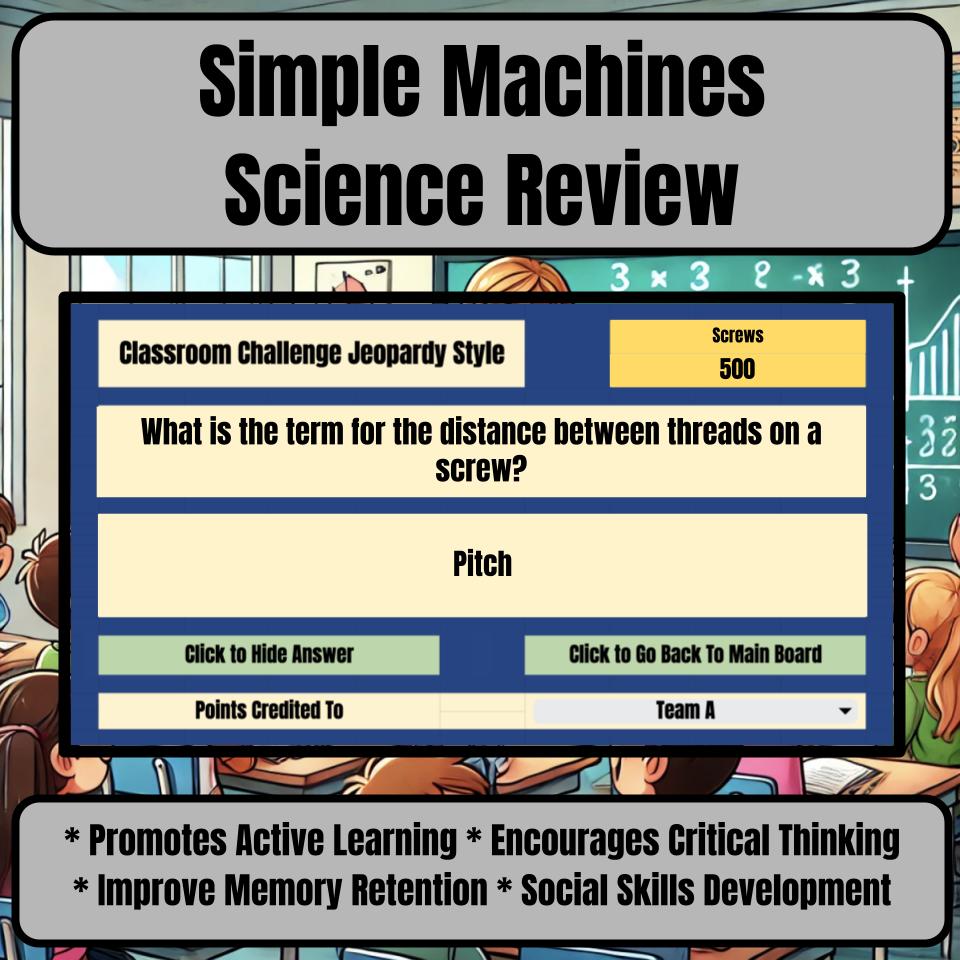Simple Machines Jeopardy Science Review I0063