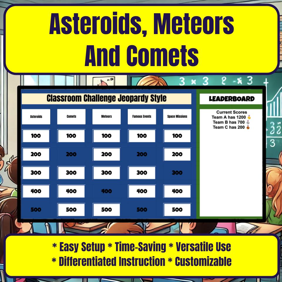 Asteroids, Meteors And Comets Jeopardy Science Review I0064