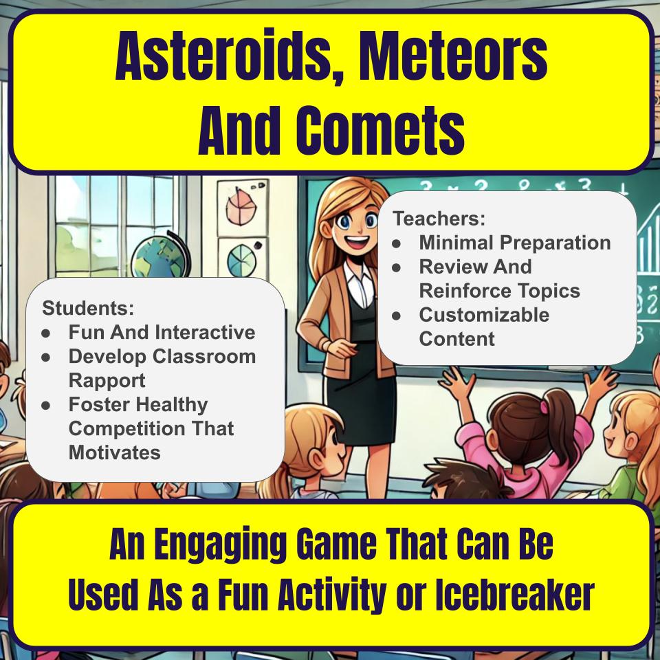 Asteroids, Meteors And Comets Jeopardy Science Review I0064