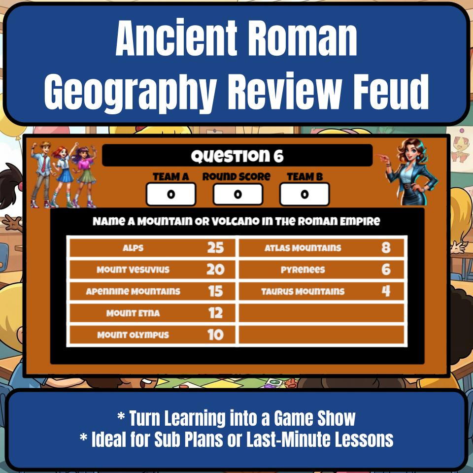 Ancient Roman Geography Family Feud Style Game Social Studies Activity CF0065