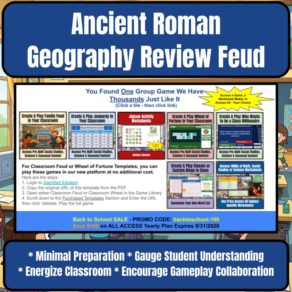 Ancient Roman Geography Family Feud Style Game Social Studies Activity CF0065