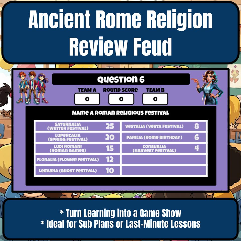 Ancient Rome Religion Family Feud Style Game Social Studies Activity CF0066