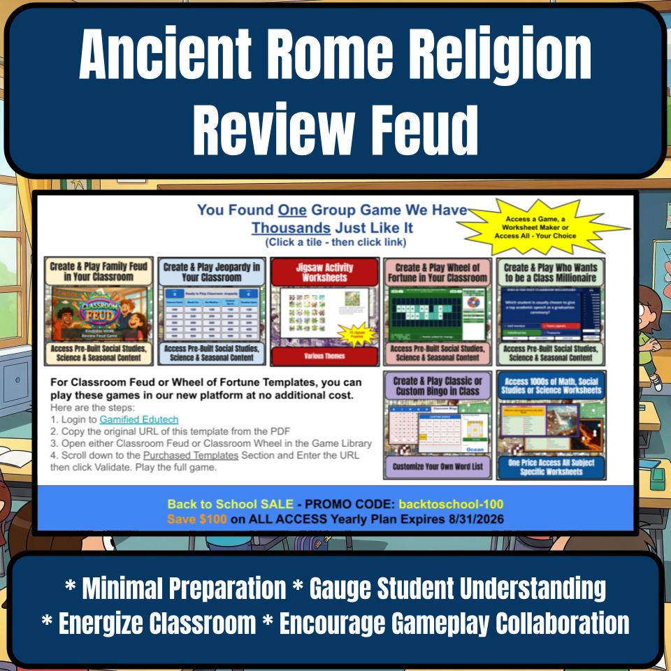 Ancient Rome Religion Family Feud Style Game Social Studies Activity CF0066