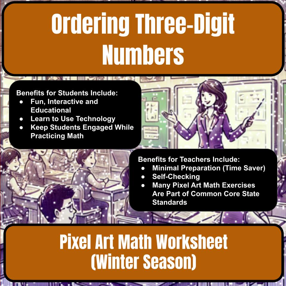 Ordering Three-Digit Numbers Mystery Picture Activity Worksheet P0067