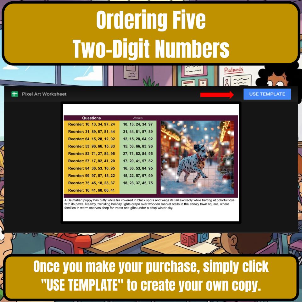 Ordering Five Two-Digit Numbers Mystery Picture Activity Worksheet P0068