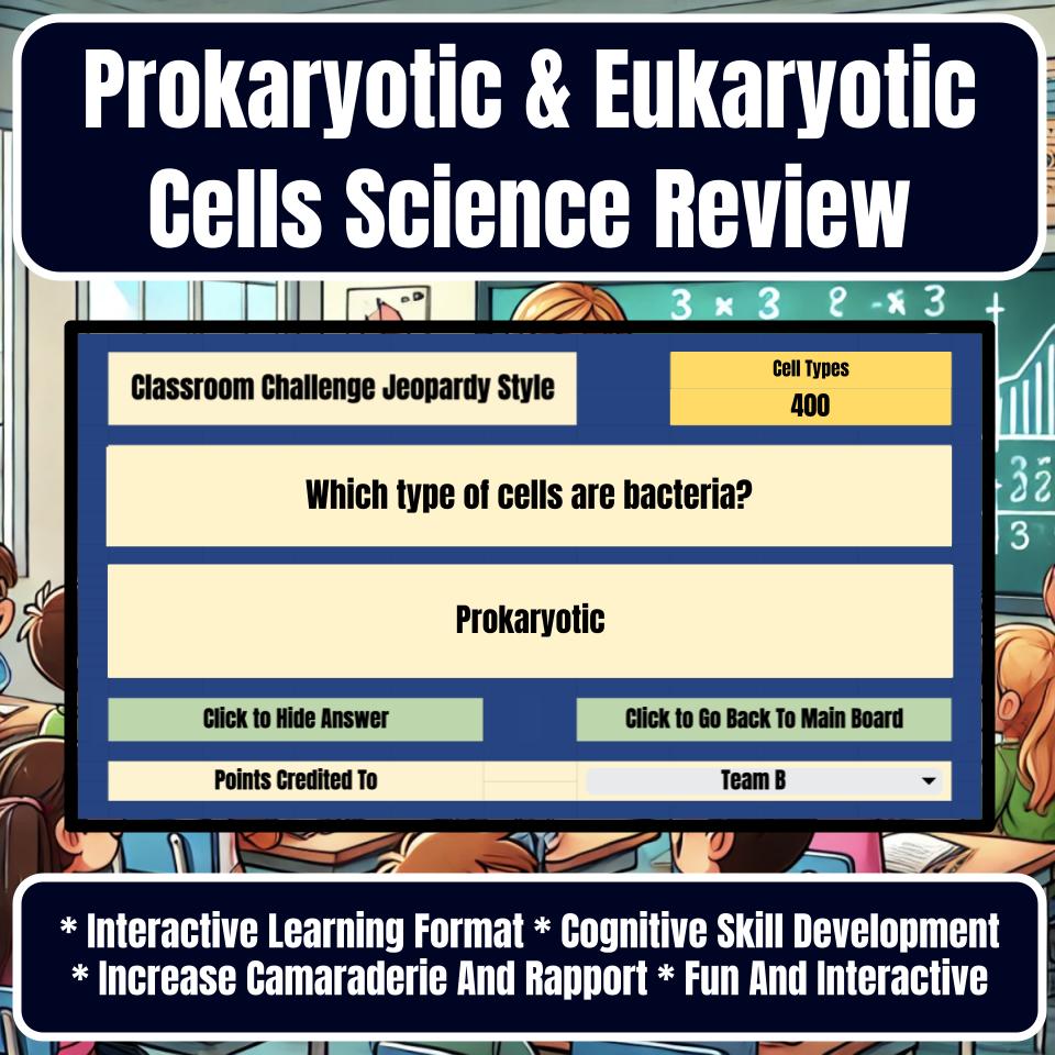 Prokaryotic & Eukaryotic Cells Jeopardy Science Review I0068