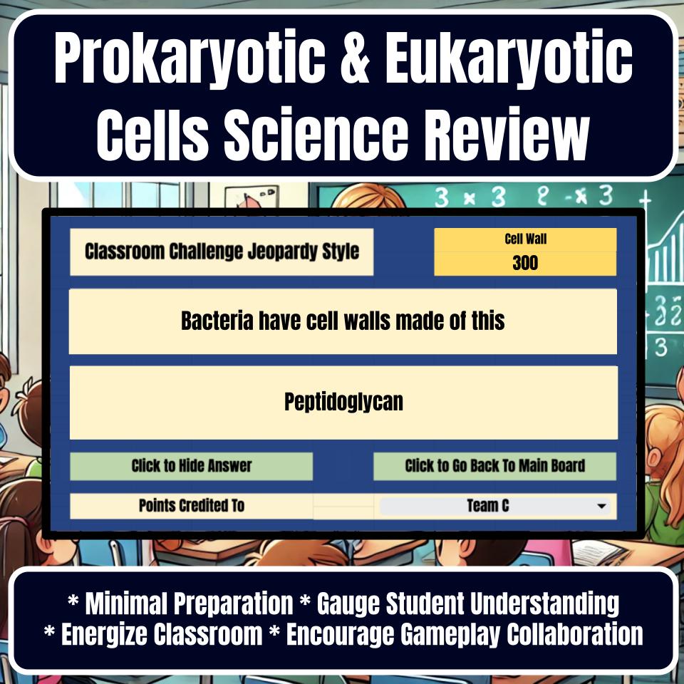 Prokaryotic & Eukaryotic Cells Jeopardy Science Review I0068