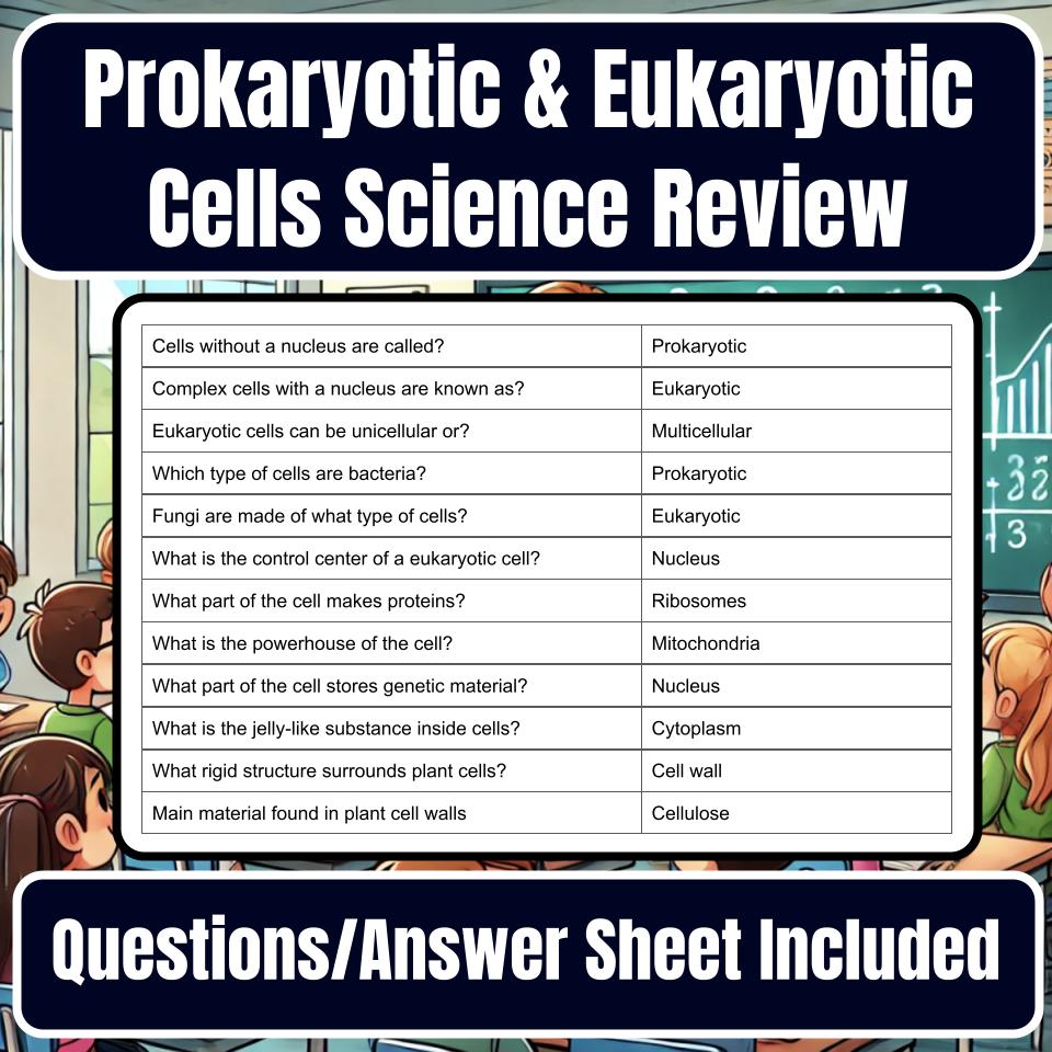 Prokaryotic & Eukaryotic Cells Jeopardy Science Review I0068