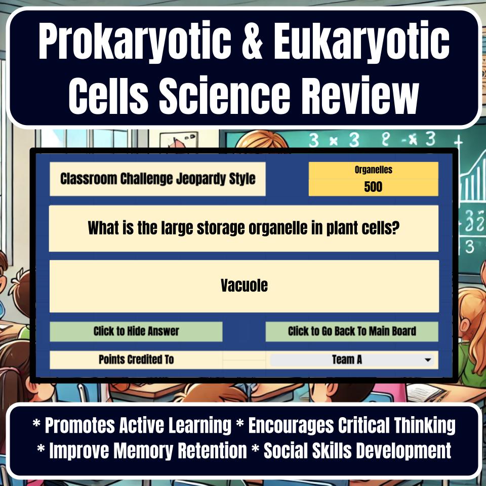 Prokaryotic & Eukaryotic Cells Jeopardy Science Review I0068