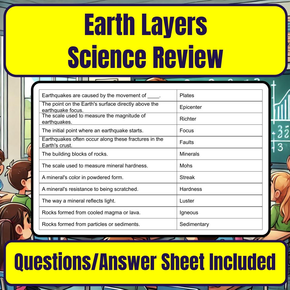 Earth Layers Jeopardy Science Review I0069