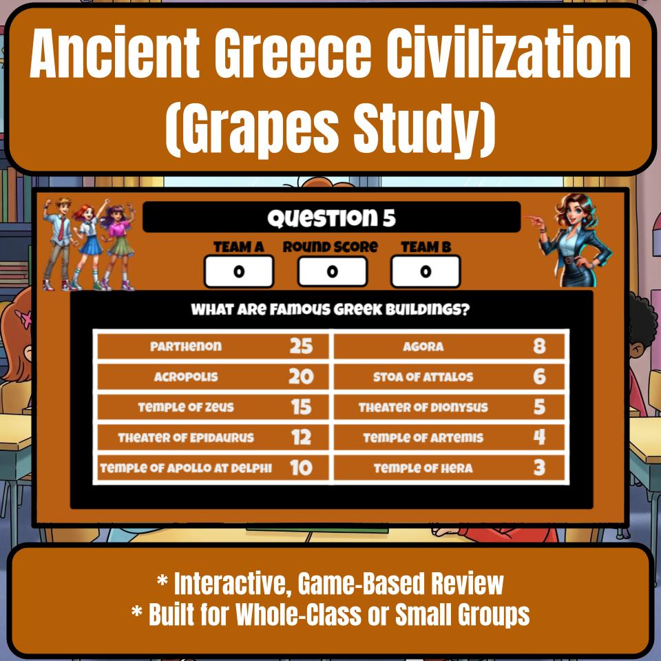 Ancient Greece Civilization (Grapes Study) Review Feud CF0071