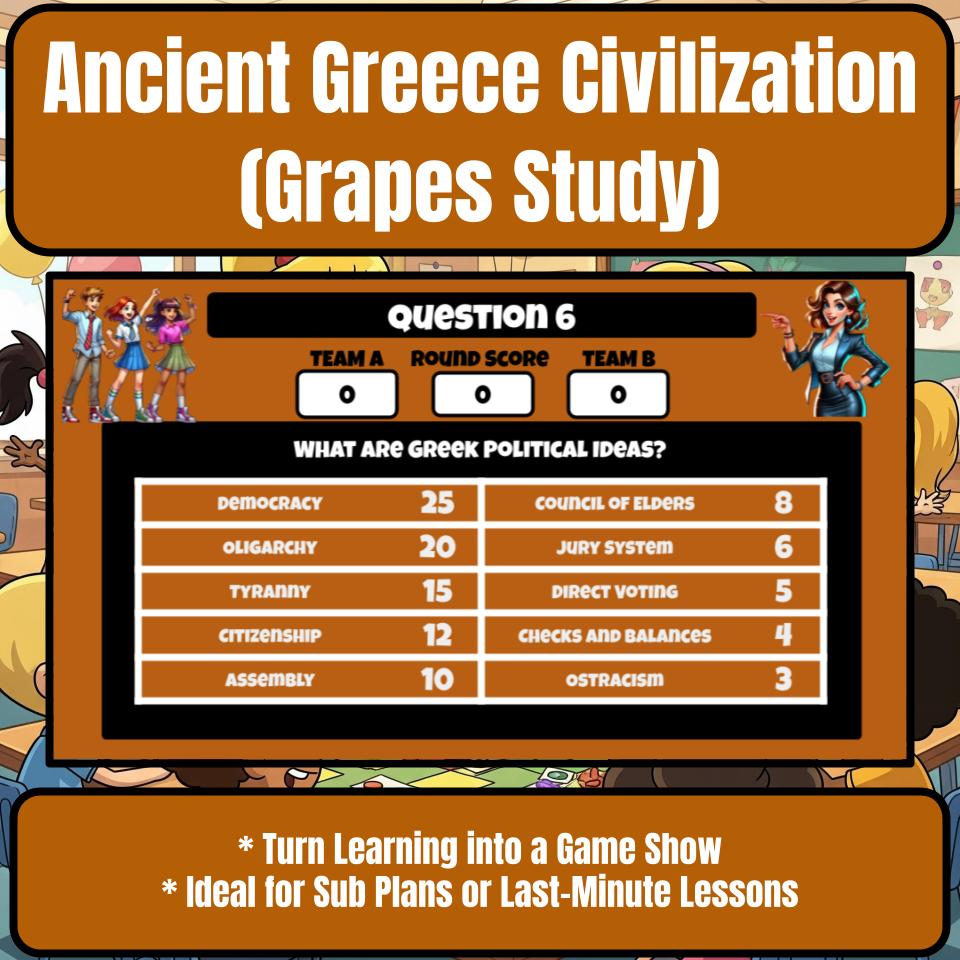 Ancient Greece Civilization (Grapes Study) Review Feud CF0071