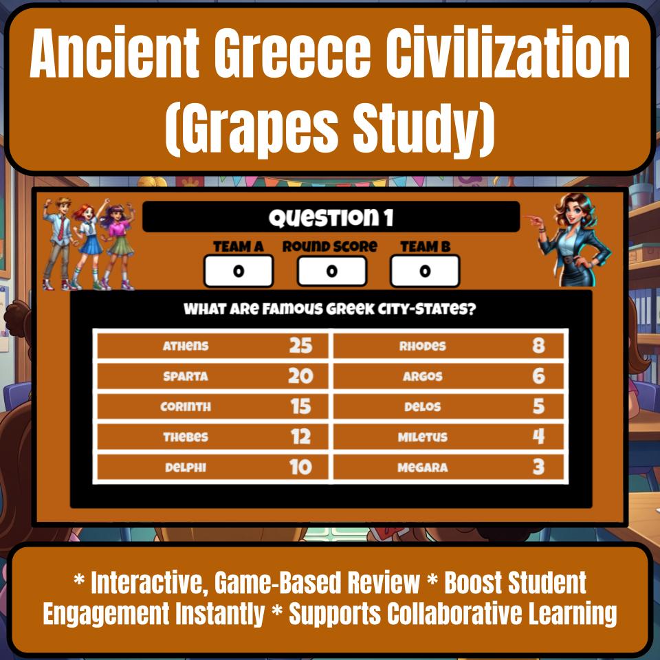 Ancient Greece Civilization (Grapes Study) Review Feud CF0071