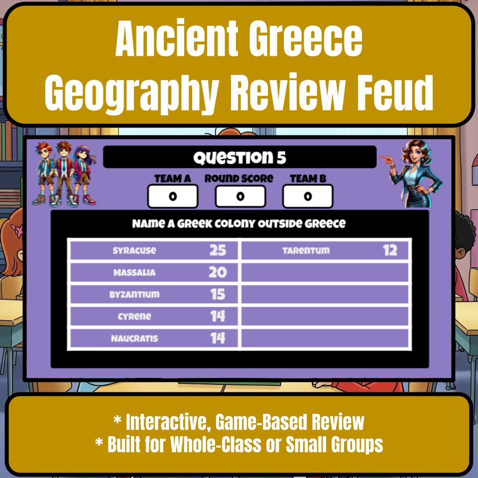 Ancient Greece Geography Family Feud Style Game Social Studies Activity CF0072