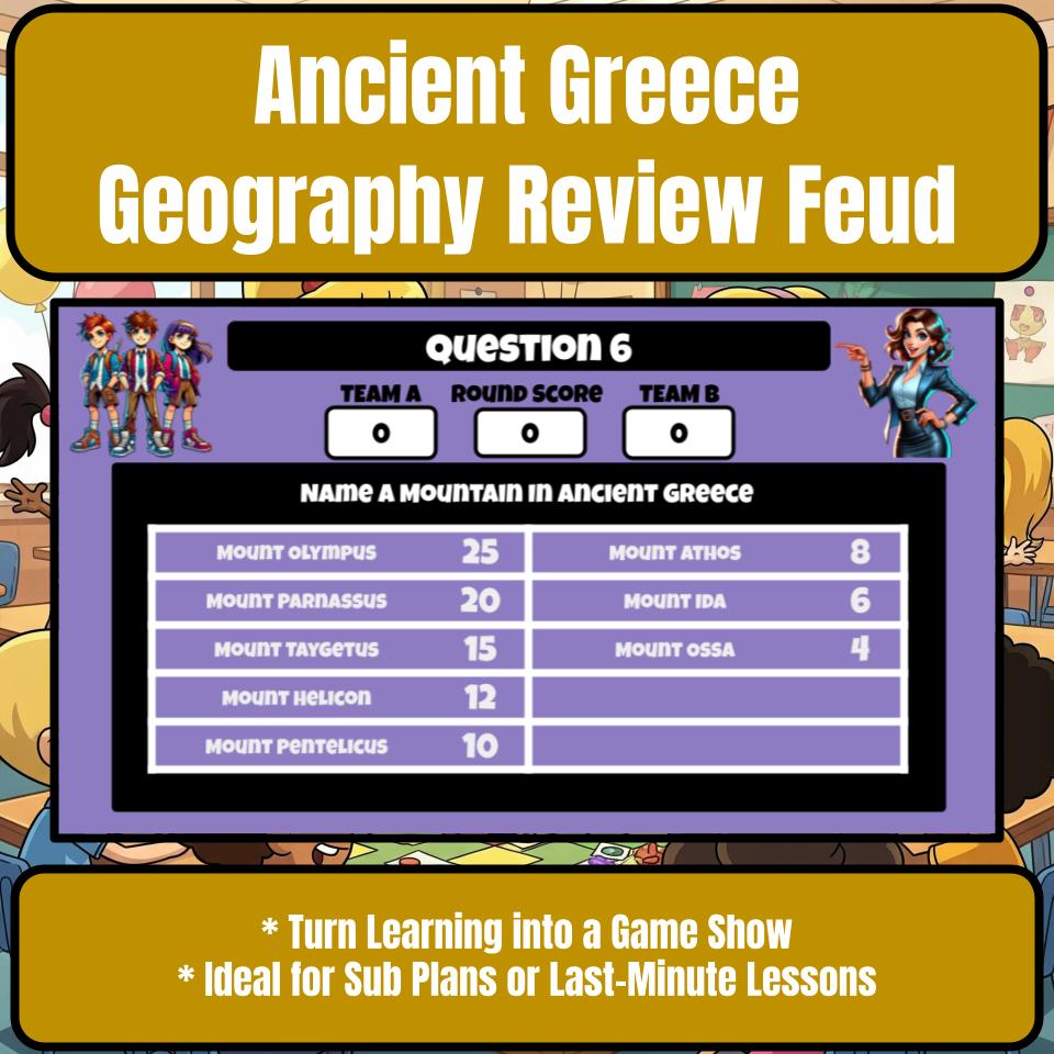 Ancient Greece Geography Family Feud Style Game Social Studies Activity CF0072