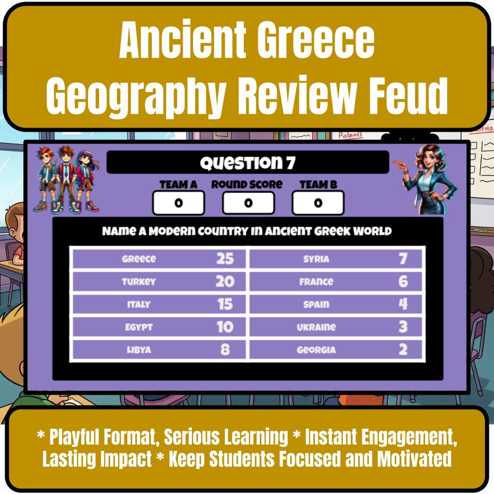 Ancient Greece Geography Family Feud Style Game Social Studies Activity CF0072