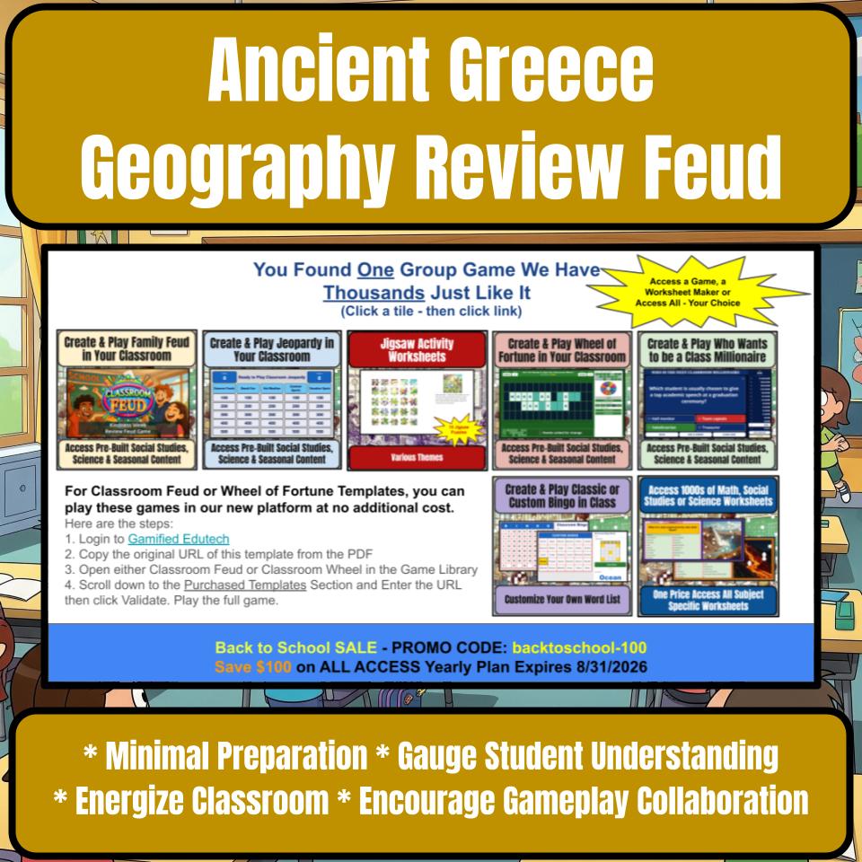 Ancient Greece Geography Family Feud Style Game Social Studies Activity CF0072
