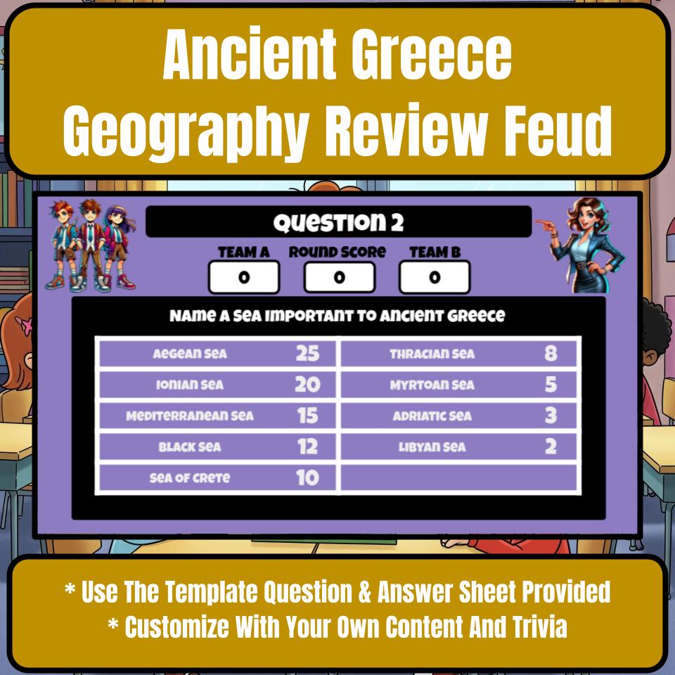 Ancient Greece Geography Family Feud Style Game Social Studies Activity CF0072