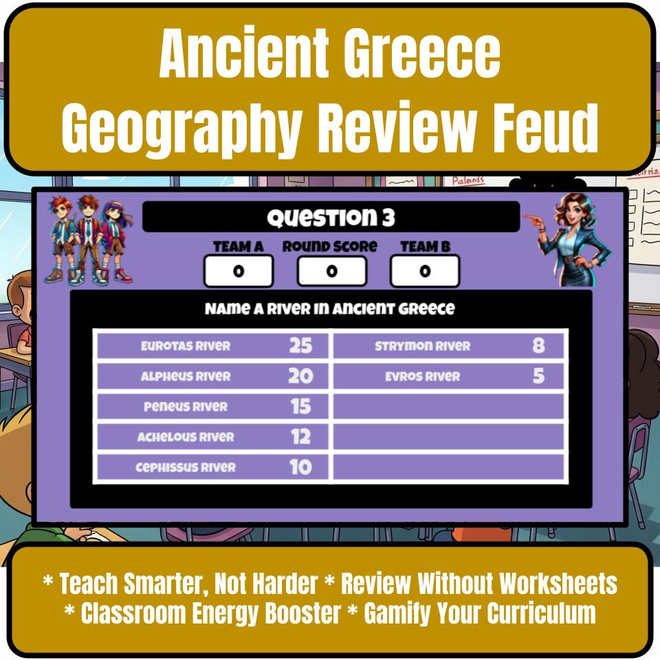 Ancient Greece Geography Family Feud Style Game Social Studies Activity CF0072