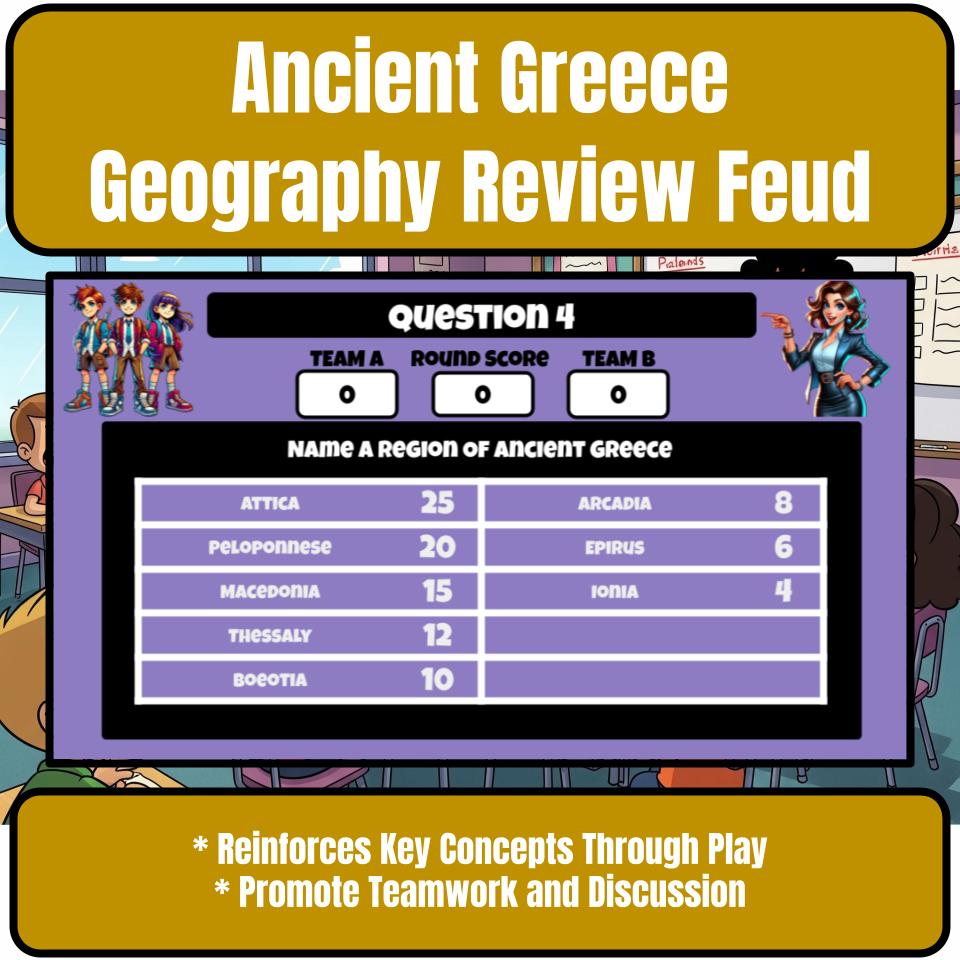 Ancient Greece Geography Family Feud Style Game Social Studies Activity CF0072