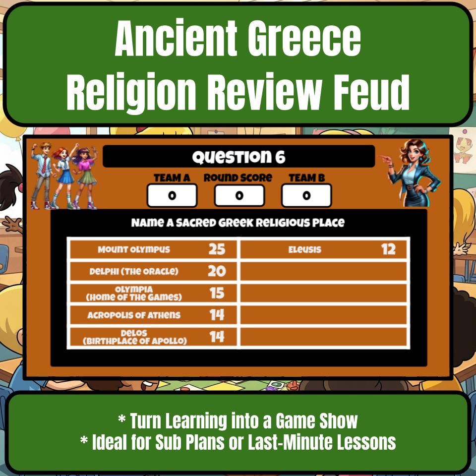 Ancient Greece Religion Family Feud Style Game Social Studies Activity CF0073