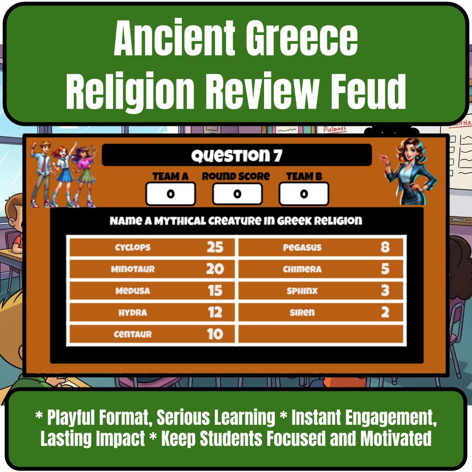Ancient Greece Religion Family Feud Style Game Social Studies Activity CF0073