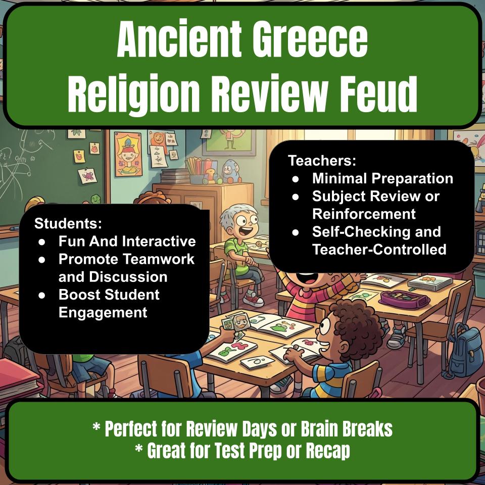 Ancient Greece Religion Family Feud Style Game Social Studies Activity CF0073