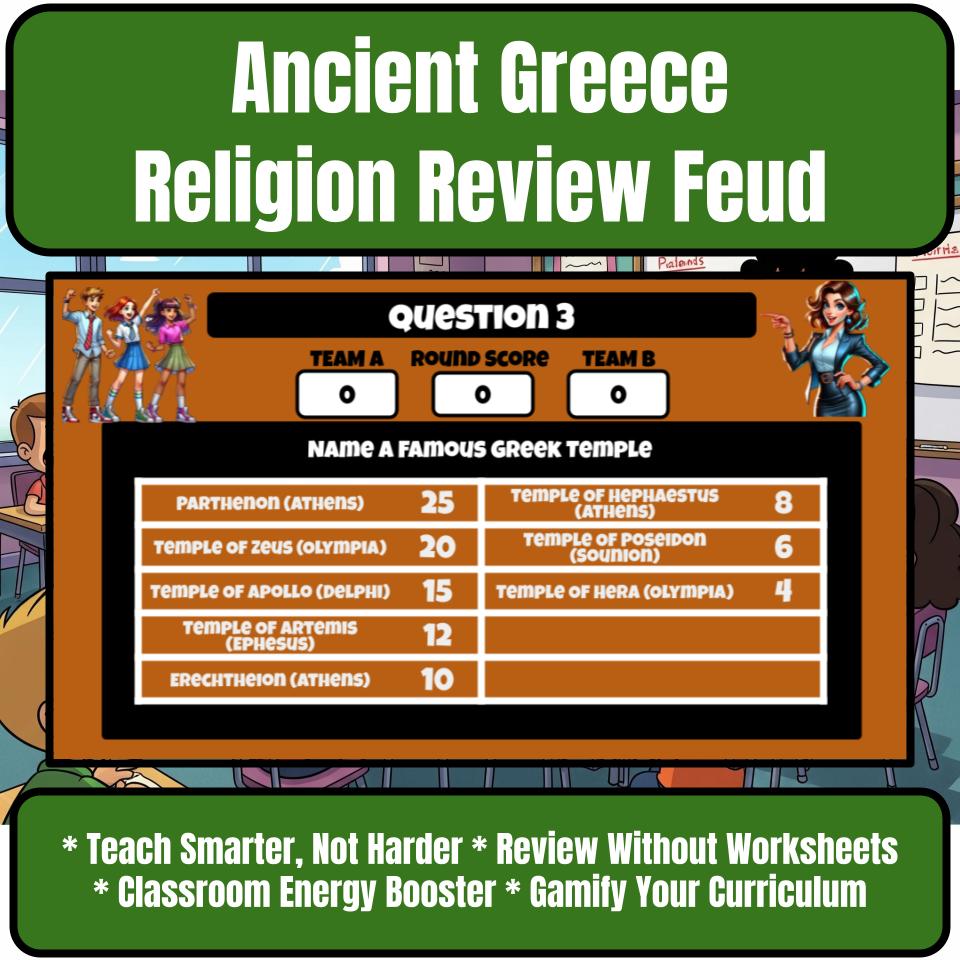 Ancient Greece Religion Family Feud Style Game Social Studies Activity CF0073